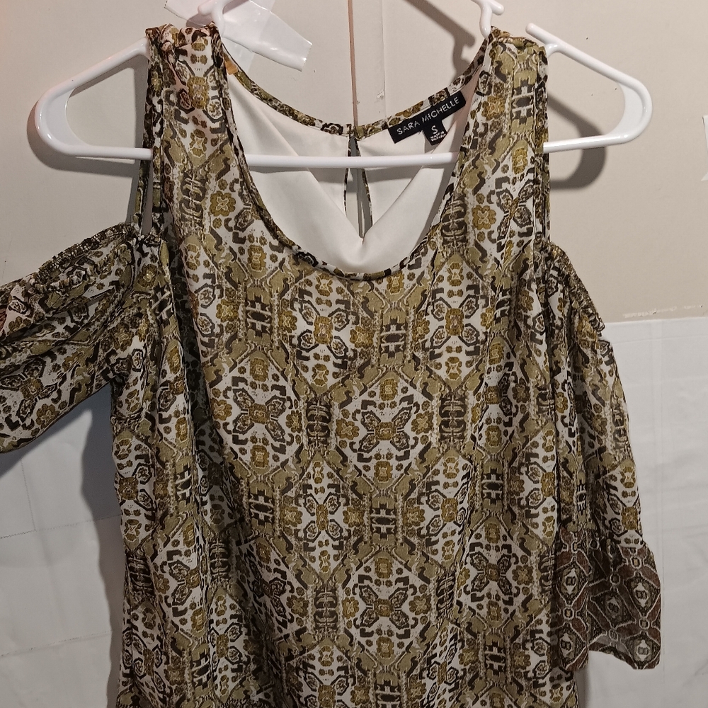 Womens open shoulder dress shirt